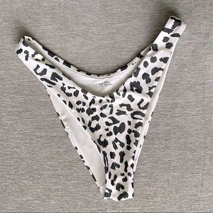 Aerie Cheekier Bikini Bottom | Black and White Animal Leopard Print